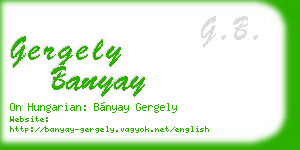 gergely banyay business card